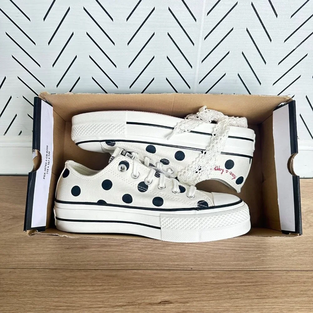 ✨Converse Chuck Taylor Lift Platform Polka Dots 11 Womens Shoes Sneakers A10689C